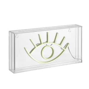 Eye 5.9 in. Yellow Contemporary Glam Acrylic Box USB Operated LED Neon Lamp