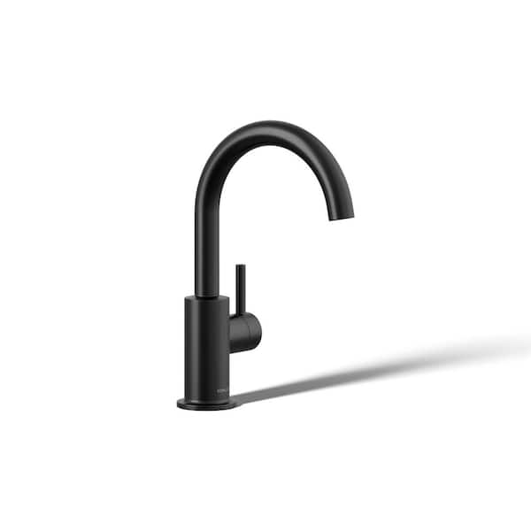 Contemporary Single Handle Beverage Faucet in Matte Black