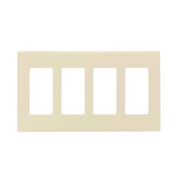 Leviton Almond 4-Gang Duplex Outlet Wall Plate (1-Pack)