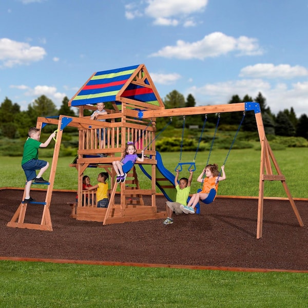Backyard Discovery Beach Front Outdoor Playground Set w/ Monkey