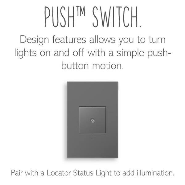 Legrand Adorne Push 15-amp Single-Pole/3-Way White Push Residential Light Switch Legrand Adorne Push 15-amp Single-Pole/3-Way White Push Residential Light Switch