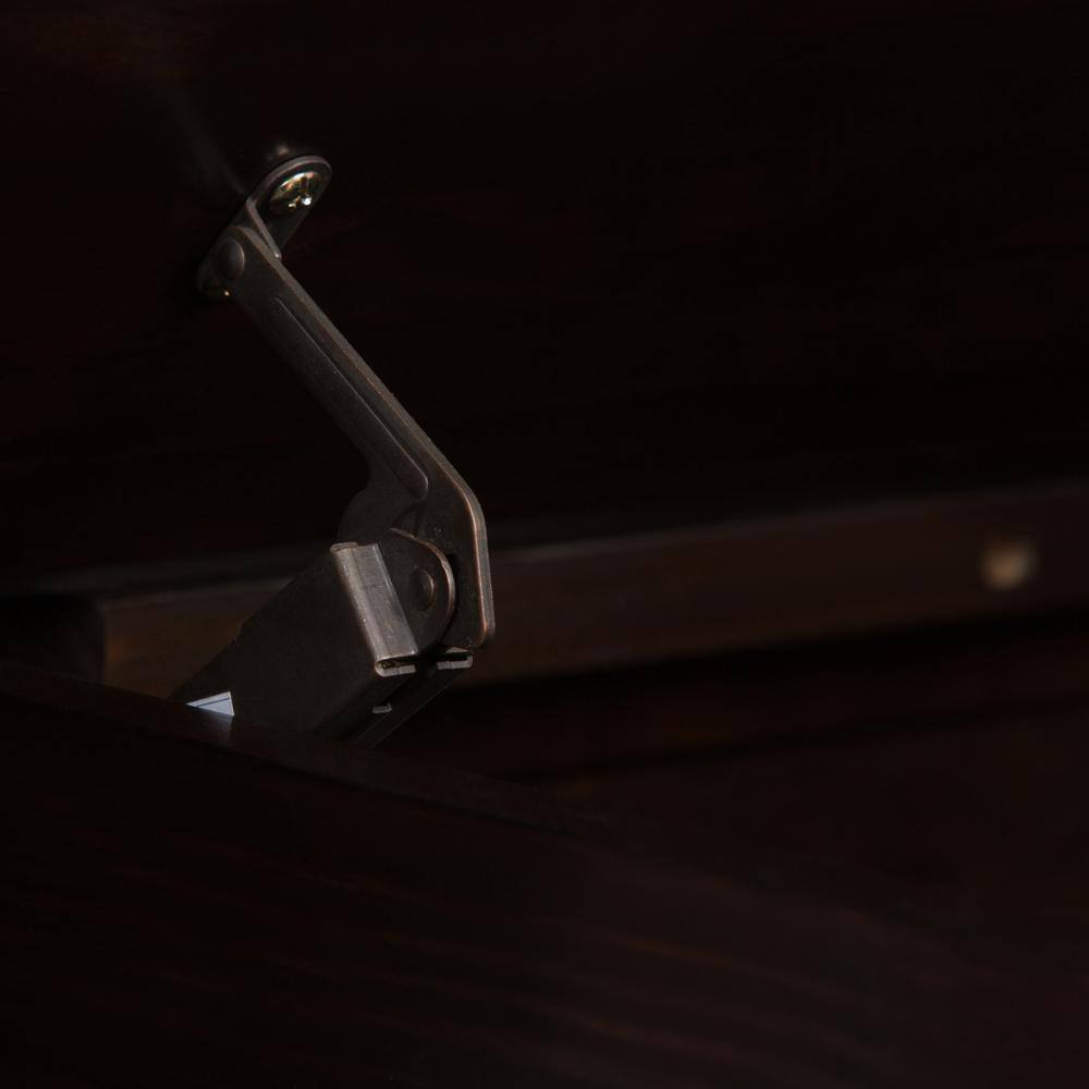 Connaught Dark Chestnut Brown Solid Wood Storage Bench
