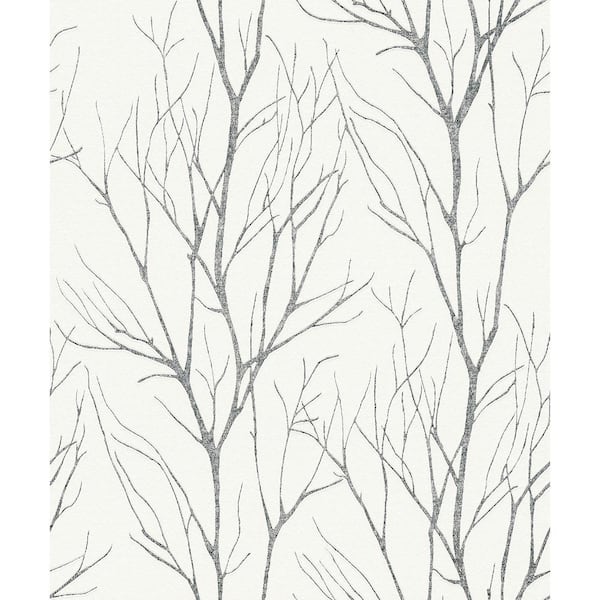 Advantage Botanical Charcoal Wallpaper Sample