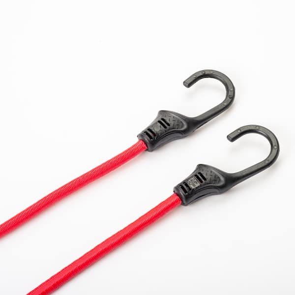 BUNGEE CORD WITH HOOKS (1/4) - LOOPED METAL PLASTIC HOOK CORD - (TIP OF  LOOPED END TO HOOK END) - (BY THE INCH)