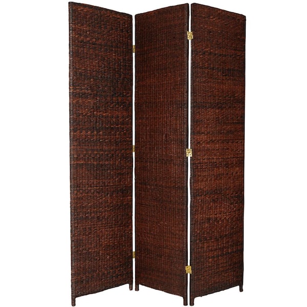 Oriental Furniture 6 ft. Dark Brown 3-Panel Room Divider