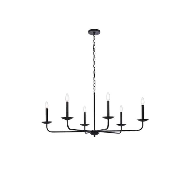 Home Living 60-Watt 6-Light Pendant Light with No Shade, No Bulbs Included