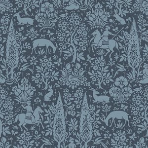 Sherwood Dark Blue Woodland Peelable Wallpaper (Covers 56.4 sq. ft.)