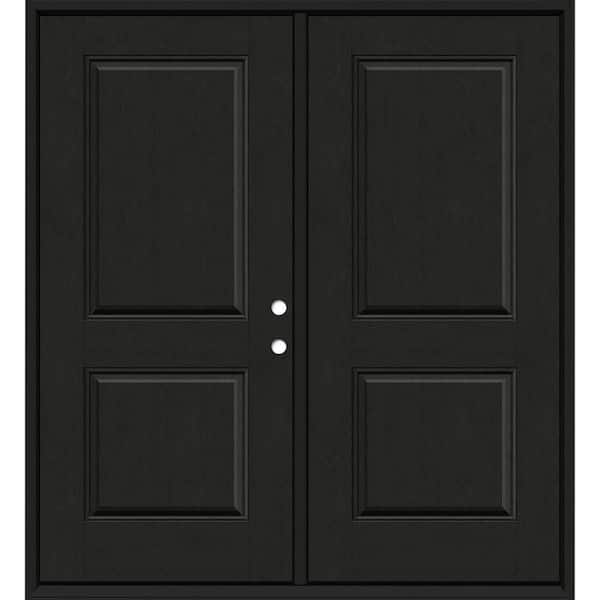 Regency 72 in. x 80 in. 2P Squaretop LHIS Onyx Stain Fiberglass Double Prehung Front Door with 6-9/16 Jamb