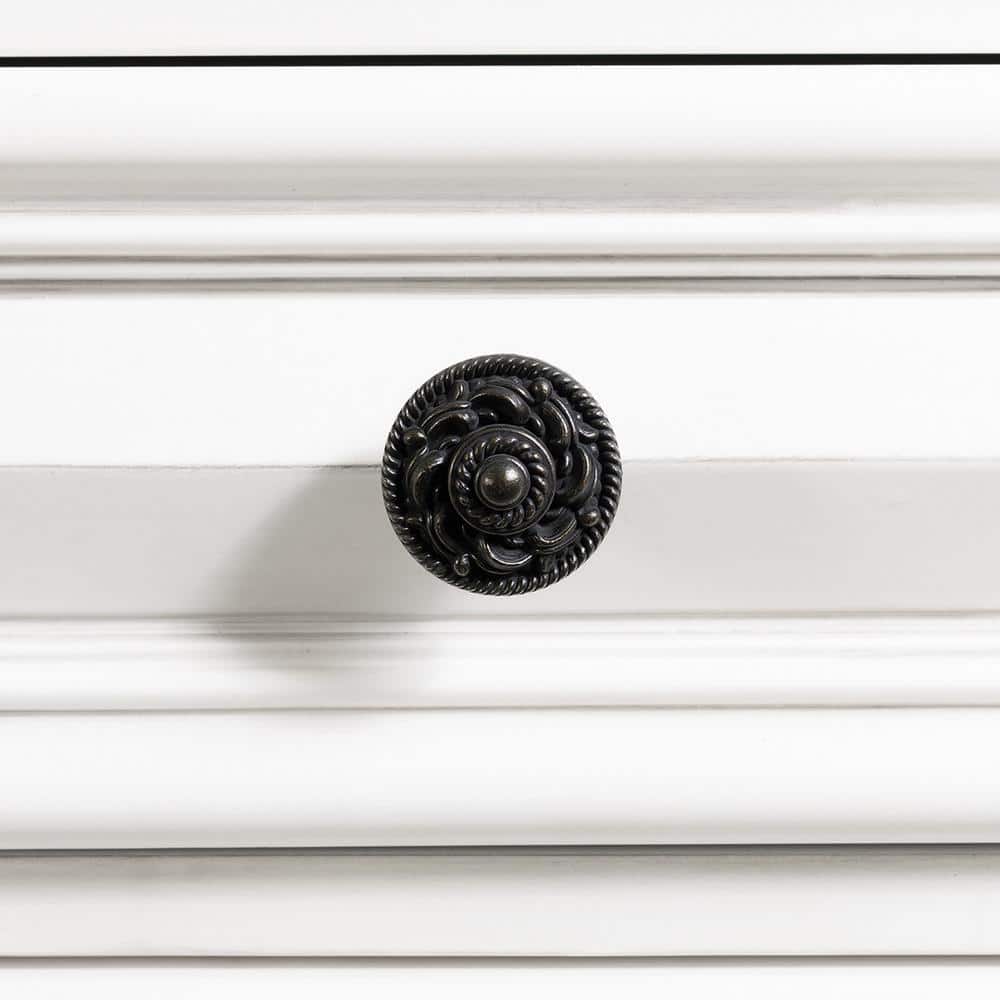 White Transitional 7-Drawer Dresser with Felt Lined Top Drawers