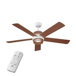 Tonham 52 in. White Changing Integrated LED Indoor Matte White Ceiling Fan with Remote Control Included