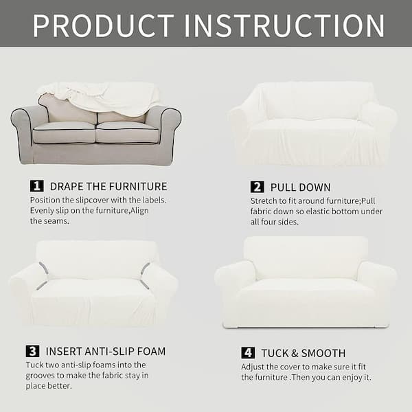 Dyiom Stretch 4-Seater Sofa Slipcover 1-Piece Sofa Cover Furniture  Protector Couch Soft with Elastic Bottom, Gray B08D759LPG - The Home Depot