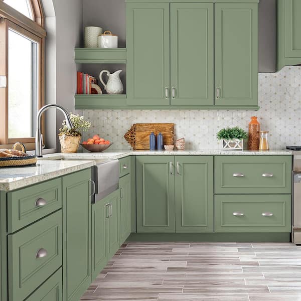 1 gal. #PPU11-05 Pesto Green Satin Enamel Interior/Exterior Cabinet, Door & Trim Paint
