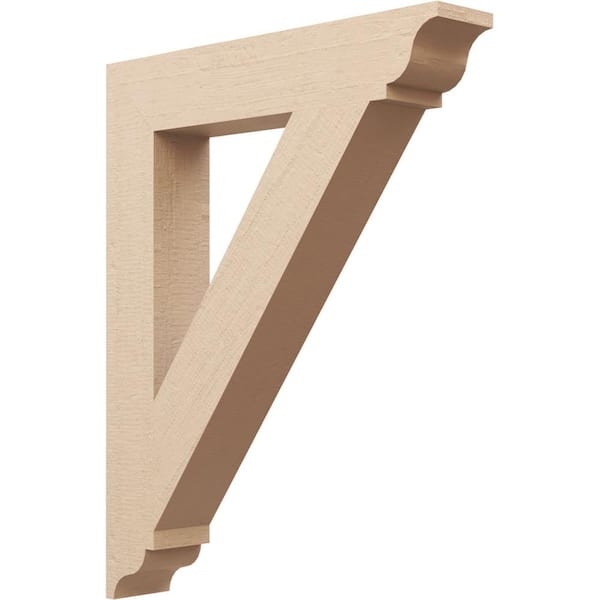 Ekena Millwork 5.5 in. x 40 in. x 32 in. Traditional Traditional Rough Cedar Woodgrain Timberthane Polyurethane Bracket, Primed Tan