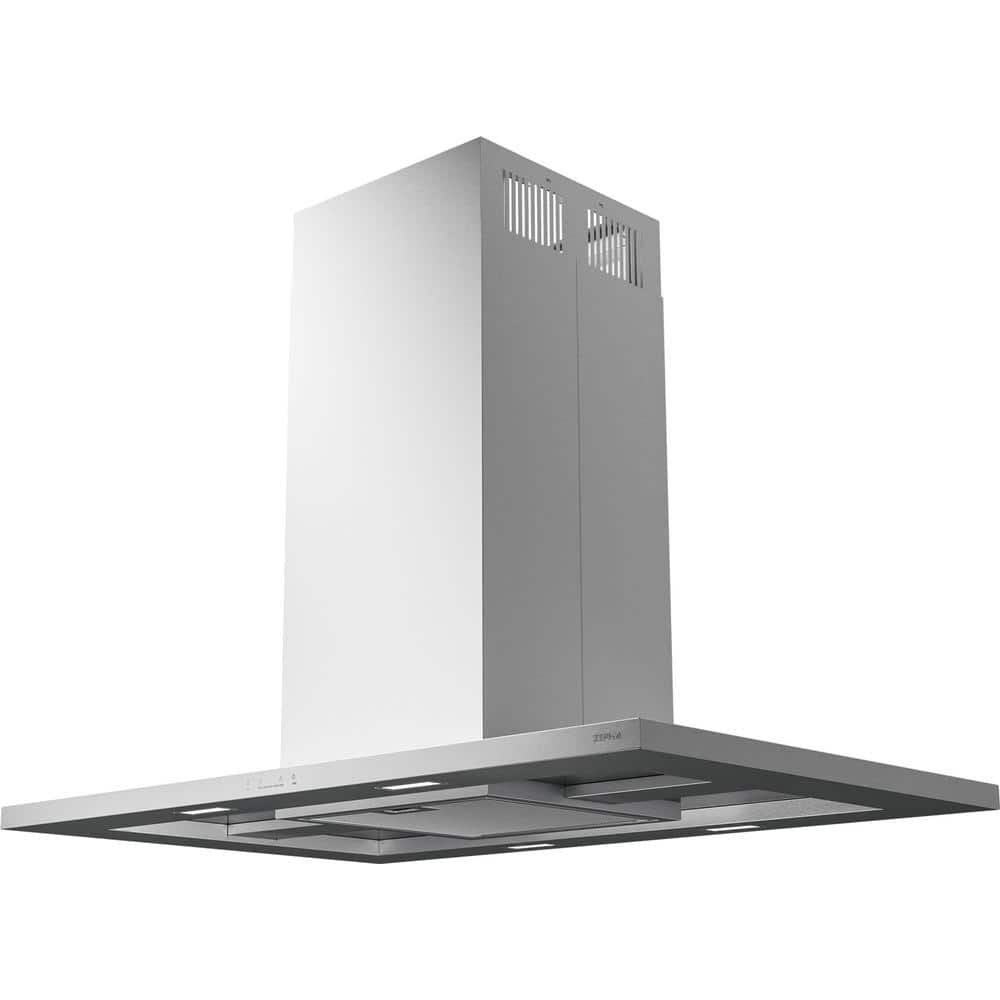 36" Stainless Steel Convertible Island Range Hood with Charcoal Filter