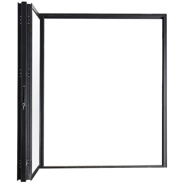 TEZA DOORS Teza 85 Series 72 in. x 96 in. Matte Black Right to