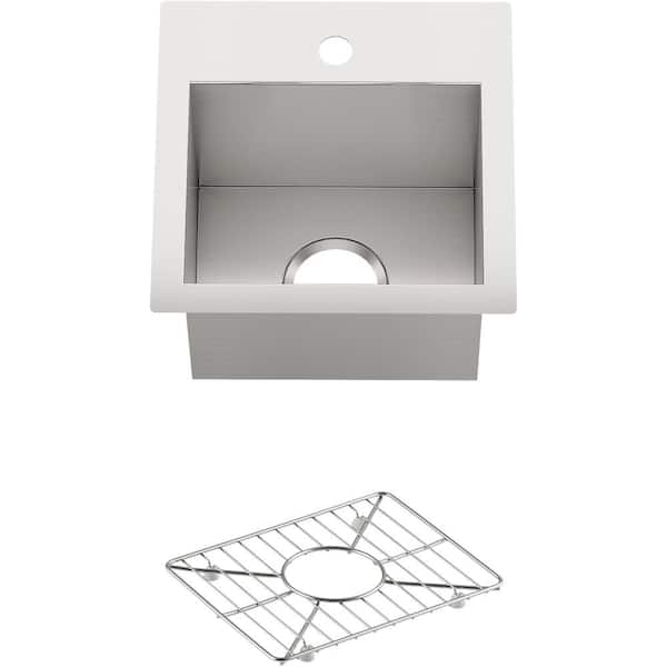 Vault Dual-Mount Stainless Steel 15 in. 3-Hole Single Bowl Bar Sink Vault Dual-Mount Stainless Steel 15 in. 3-Hole Single Bowl Bar Sink