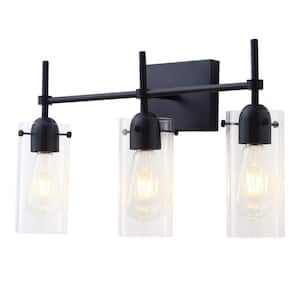 21.3 in. Industrial 3-Light Vanity Light with Clear Glass Shades