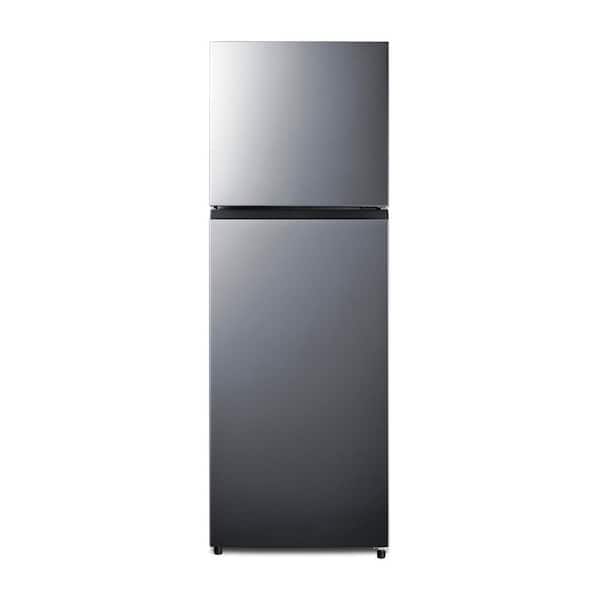 24 in. W 11.6 cu. ft. Top Freezer Refrigerator in Stainless Look with Icemaker