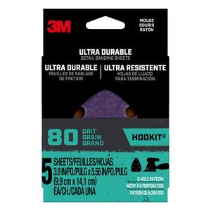 3.875 in. x 5.5 in. 80-Grit Ultra Durable Detail Sanding Sheets (Case of 20, 5-Packs)