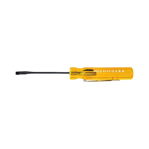 1/8 in. Keystone-Tip Pocket Clip Flat Head Screwdriver with 2 in. Round Shank