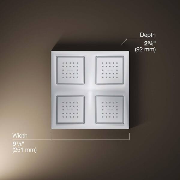 KOHLER WaterTile Rain 1-Spray 9.9 in. Single Wall Mount Fixed Rain Shower Head in Polished Chrome