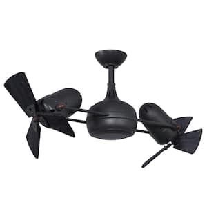 Dagny - Rotational Ceiling Fan - Matte Black - Matte Black Wood Blades