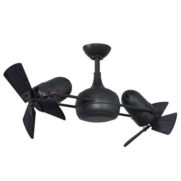 Matthews Fan Company Dagny - Rotational Ceiling Fan - Matte Black - Matte Black Wood Blades
