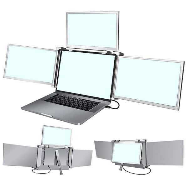 Foldable 14 in. FHD 1080P Extender Quad Monitor for 13.6-17 in. Laptop, 1-Cable USB-C 3-Displays Windows/Mac(M1 M2 M3)