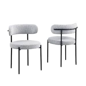 Drexel 30 in. H Boucle Fabric Gray Dining Chairs (Set of 2)