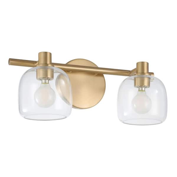 Thesis Valentina 15-in. 2-light Champagne Gold Vanity Light with