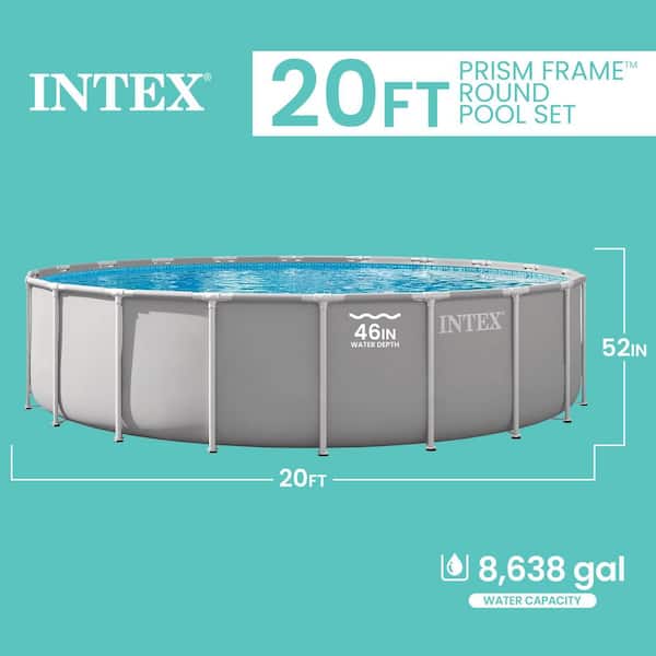 Intex Prism Frame 20 ft. x 52 in. Premium Round Above Ground Pool