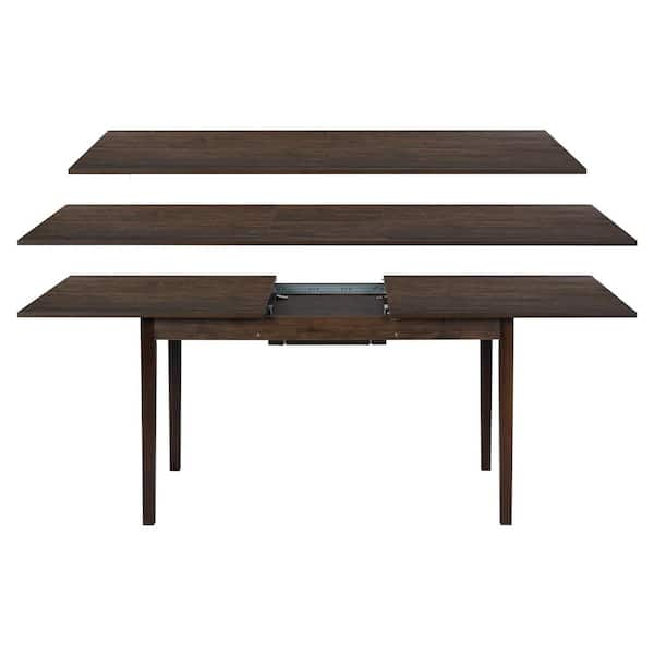 Homy Casa Thommy 78.7 in. Rectangle Walnut Manifactured Wood Top