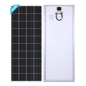 200-Watt 12-Volt Monocrystalline Solar Panel for Off Grid Large System Residential Commercial House Cabin Sheds Rooftop