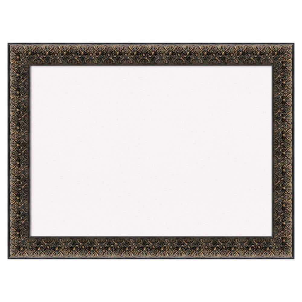 Amanti Art Intaglio Embossed Black Wood White Corkboard 32 in. x 25 in
