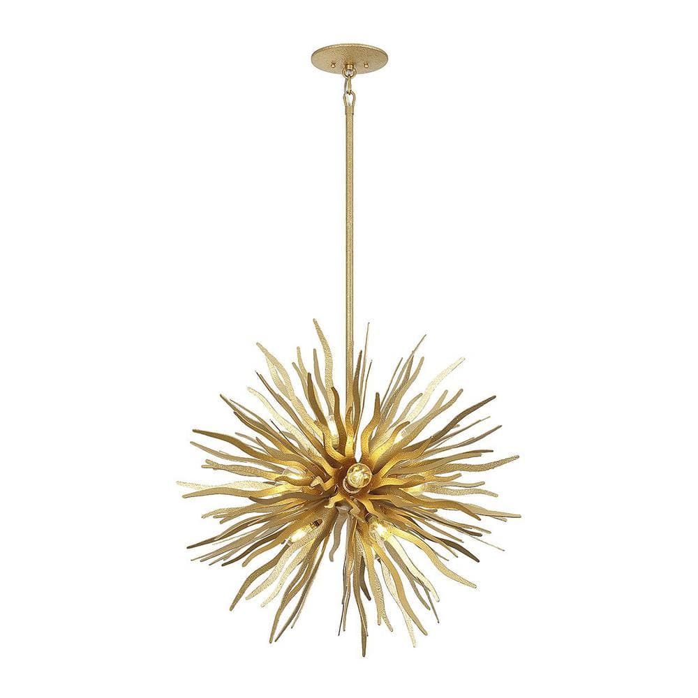 Cavalier Gold 12-Light Globe Pendant with Adjustable Height