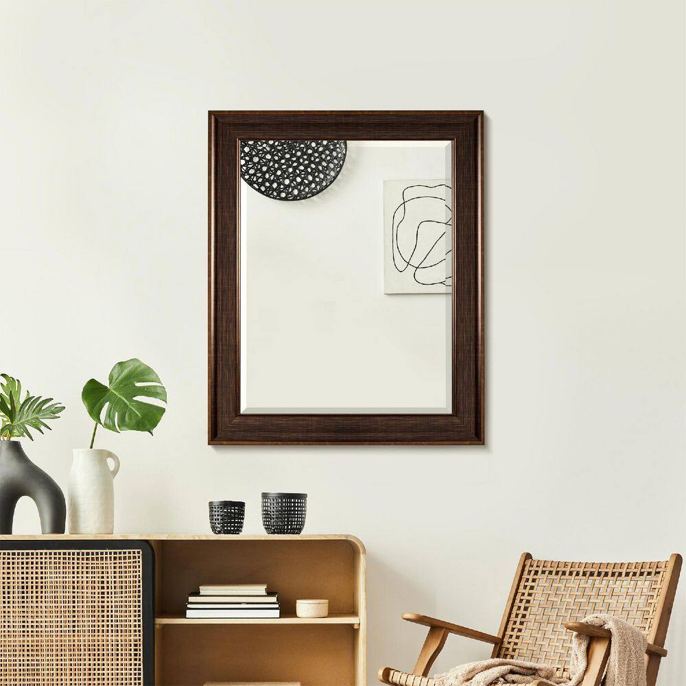 Elegant Bronze Beveled Bathroom Vanity Mirror 27.5" x 33.5"