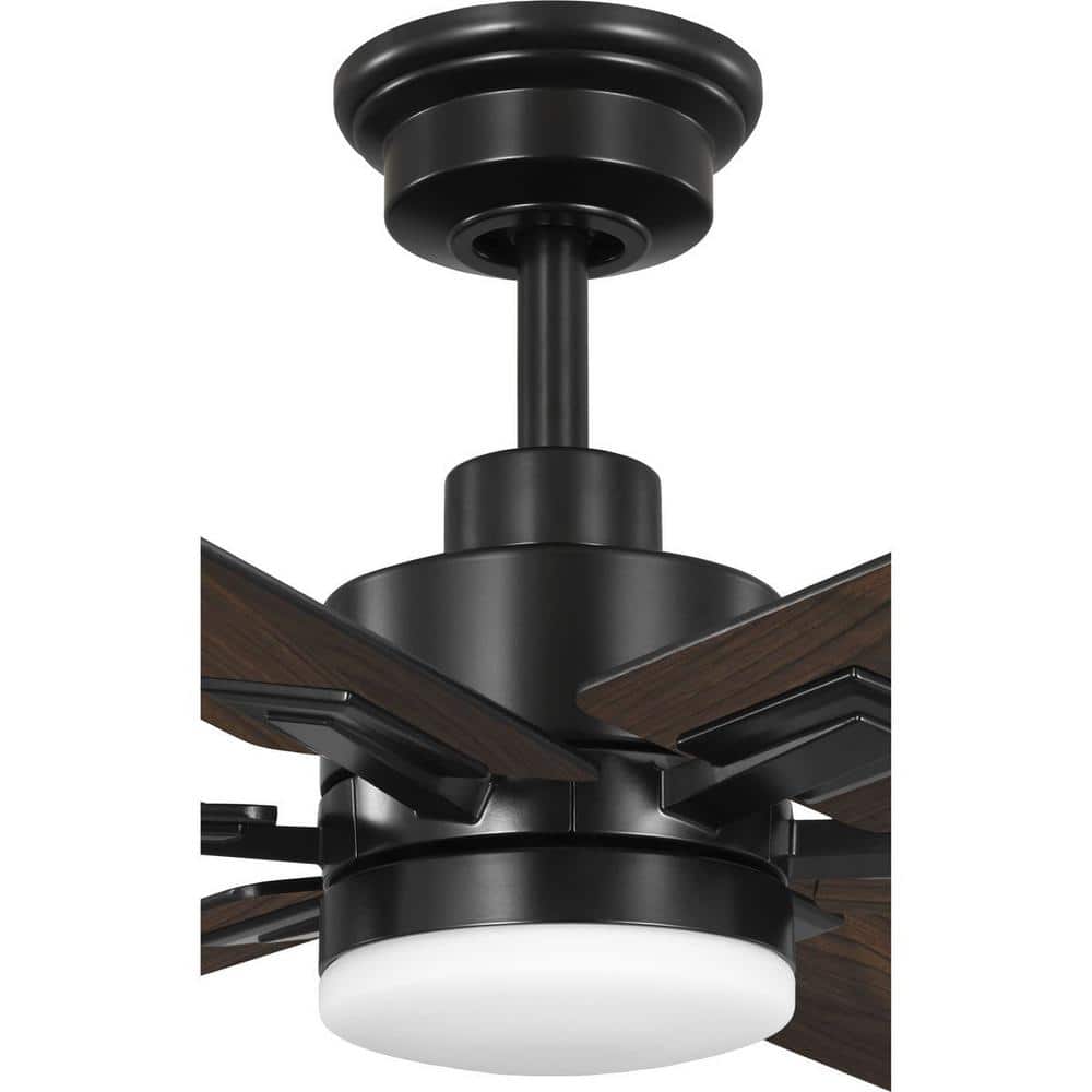 60" Matte Black and Charcoal LED Ceiling Fan with Remote