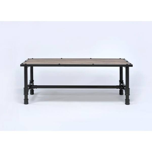 Acme Furniture Caitlin Rustic Oak Built-In Storage Coffee Table