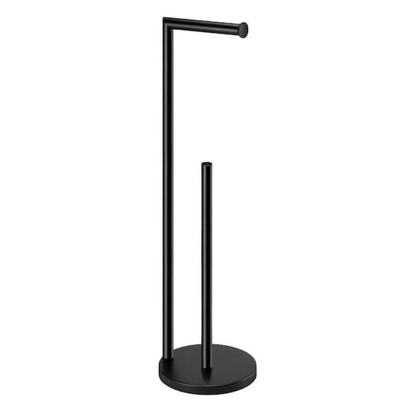 Stainless Steel Toilet Paper Holder Stand, Free Standing Toilet Paper Holder for 4 Rolls, Toilet Paper Storage in Black