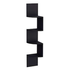 Wooden Wall-Mounted Storage Shelf, Decorative Shelf for Indoor Living Room, Bedroom, Black 9.8 in. x 9.8 in.