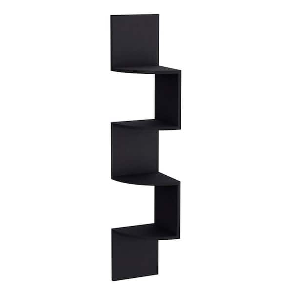 Unbranded Wooden Wall-Mounted Storage Shelf, Decorative Shelf for Indoor Living Room, Bedroom, Black 9.8 in. x 9.8 in.