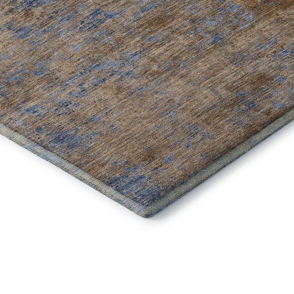 Mayfield Premium Machine Washable Abstract AMF1093 Navy 5 ft. x 7 ft. 6 in. Area Rug