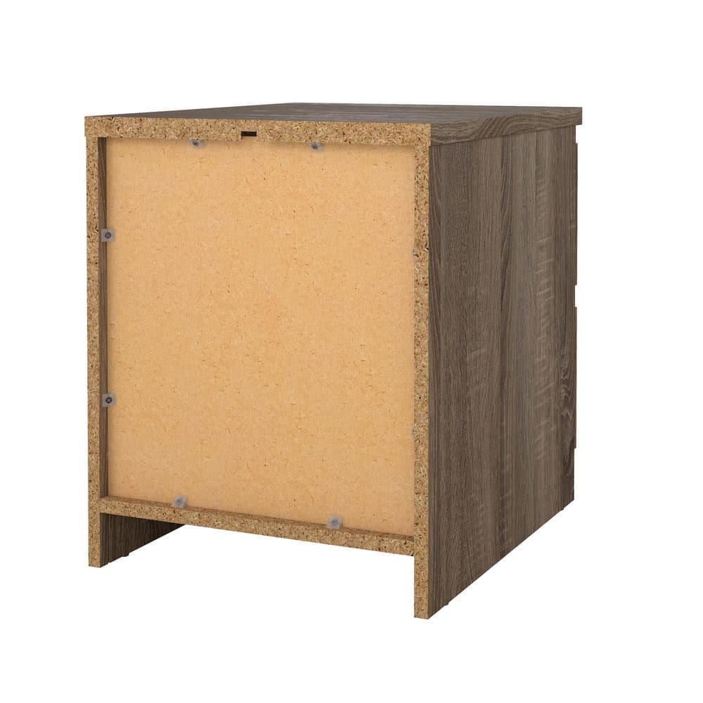 Truffle Oak 2-Drawer Modern Nightstand