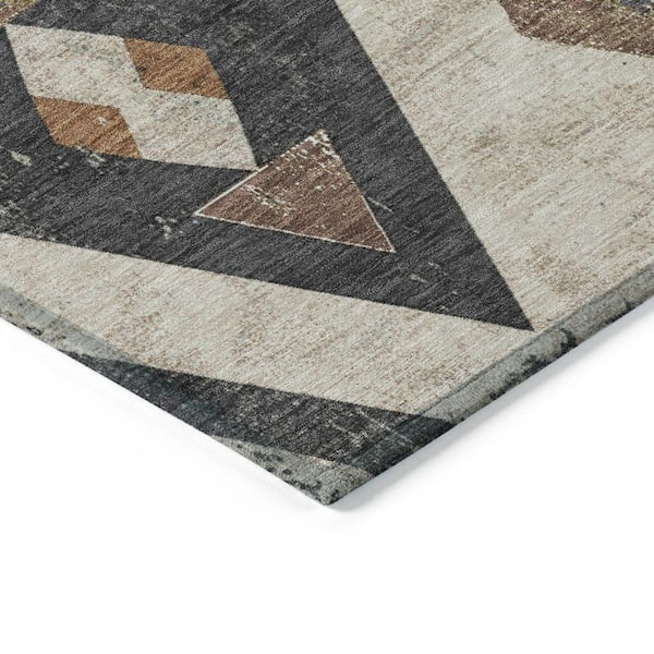 Chantille Machine Washable Indoor/Outdoor Abstract ACN1882 Beige 8 ft. x 8 ft. Round Rug