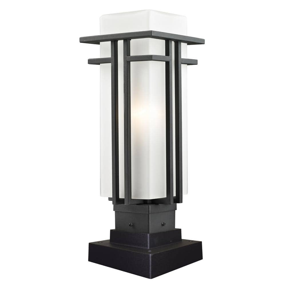 Abbey 18 .25 in. 1-Light Black Steel Hardwired Outdoor Weather Resistant Pi