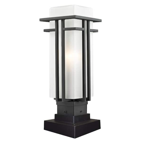 Unbranded Abbey 18 .25 in. 1-Light Black Steel Hardwired Outdoor Weather Resistant Pier Mount Light with No Bulb Included