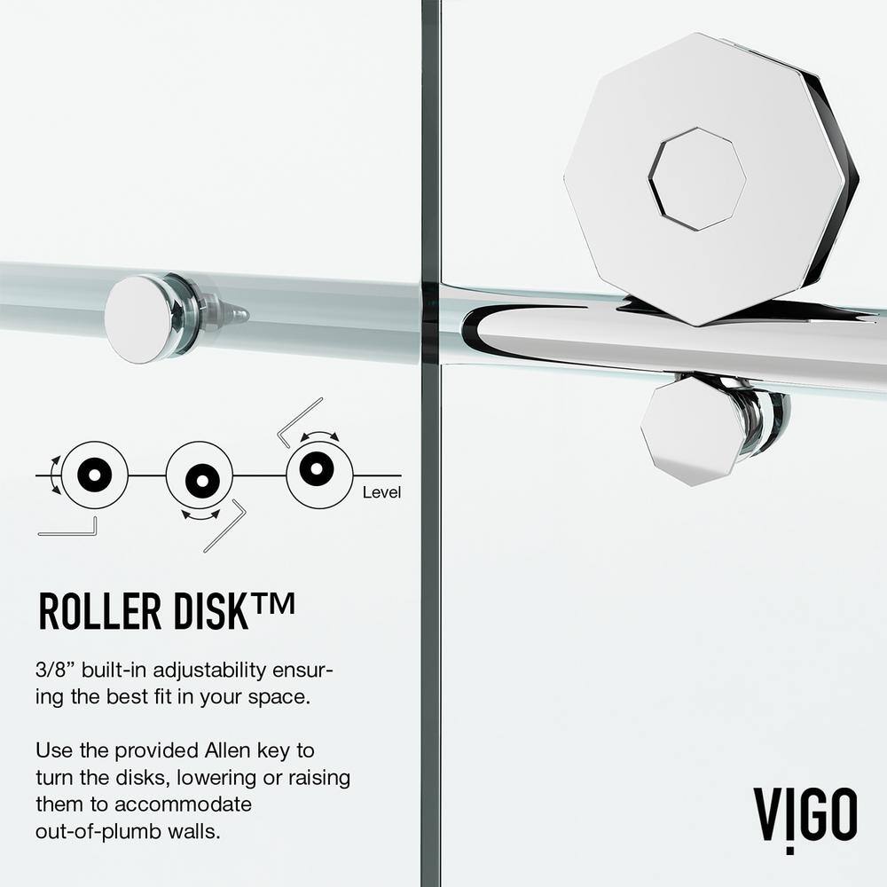 Elan Hart 72" Frameless Sliding Shower Door with Clear Glass