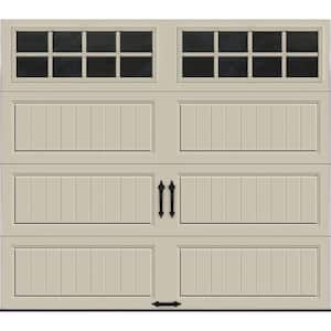 Gallery Steel Long Panel 9 ft x 7 ft Insulated 6.5 R-Value  Desert Tan Garage Door with SQ24 Windows