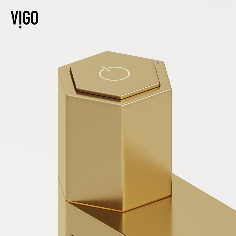 Nova Matte Brushed Gold Tall Vessel Sink Faucet with Push Button