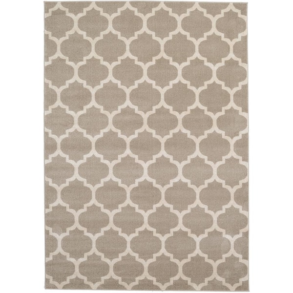 Unique Loom Trellis Philadelphia Light Brown/Beige 7' 0 x 10' 0 Area Rug
